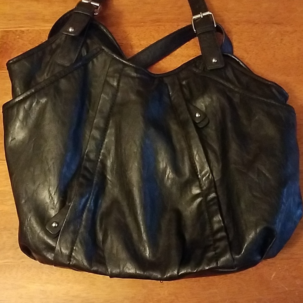 Slouchy black hobo bag
